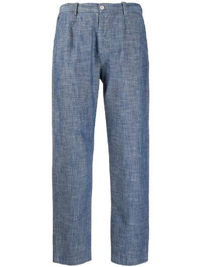 Shop Altea Straight-leg Cropped Trousers In Blue