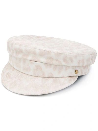 Shop Manokhi Leopard-print Baker Boy Cap In Neutrals