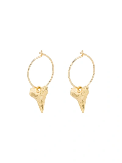 Shop Anni Lu Gold-plated Bite Me Hoop Earrings