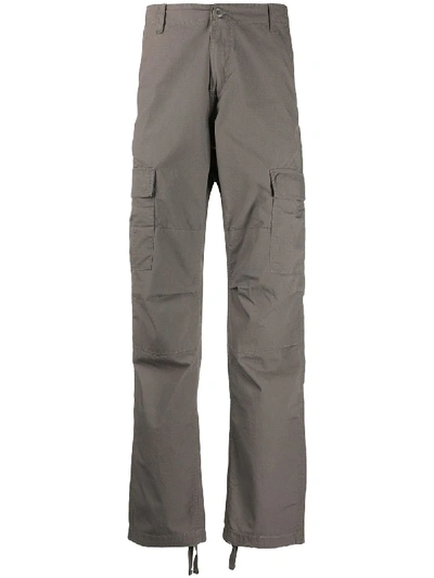 Shop Carhartt Aviation Straight-leg Cargo Trousers In Grey