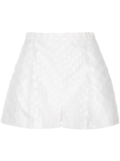 Shop Alex Perry Bailey Textured Shorts In White