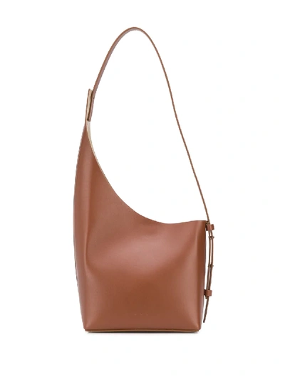 Shop Aesther Ekme Small Asymmetric Shoulder Bag In Brown