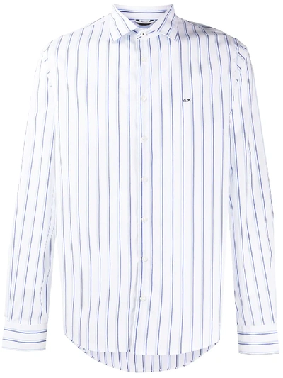 Shop Sun 68 Pinstripe Shirt In White