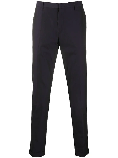 Shop Paul Smith Cropped Cotton Trousers In Blue