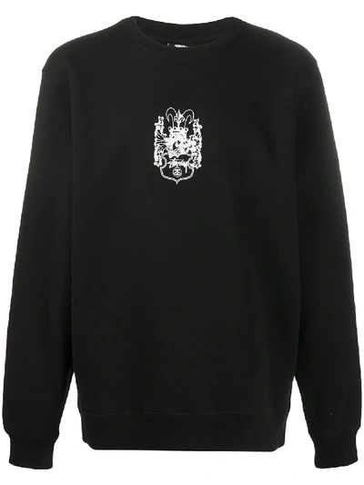 Shop Stussy Logo Print Sweatshirt In Black