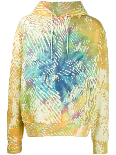 Shop Adidas Originals By Pharrell Williams Bb All-over Tie-dye Print Hoodie In Yellow