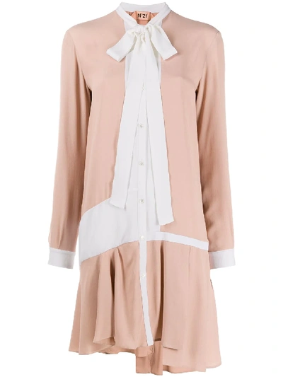 Shop N°21 Pussybow Collar Dress In Pink