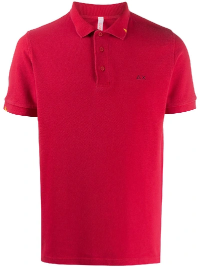 Shop Sun 68 Short Sleeve Polo Shirt In Red