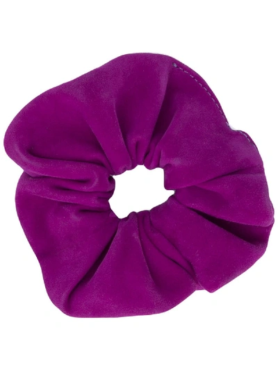 Shop Manokhi Suede Hair Scrunchie In Purple