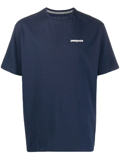 Shop Patagonia Logo Print T-shirt In Blue