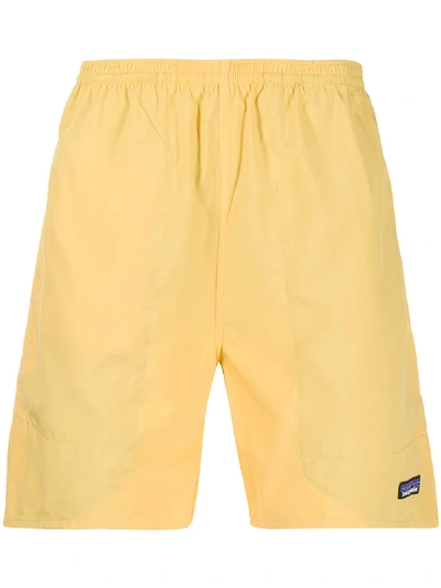 Shop Patagonia Logo-patch Swim Shorts In Yellow