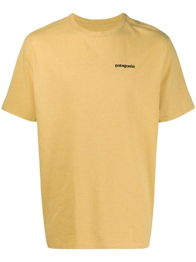 Shop Patagonia Oversized Logo Print T-shirt In Yellow