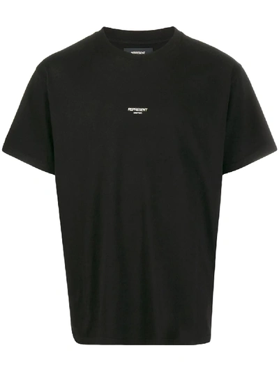 Shop Represent Logo-print Cotton T-shirt In Black