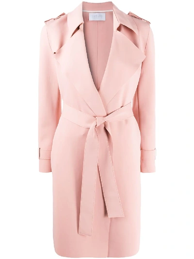Shop Harris Wharf London Tie-waist Trench Coat In Pink