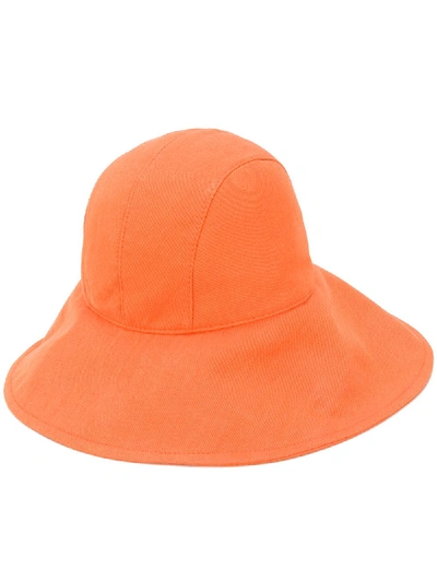 Shop Alberta Ferretti Wide Brim Bucket Hat In Orange