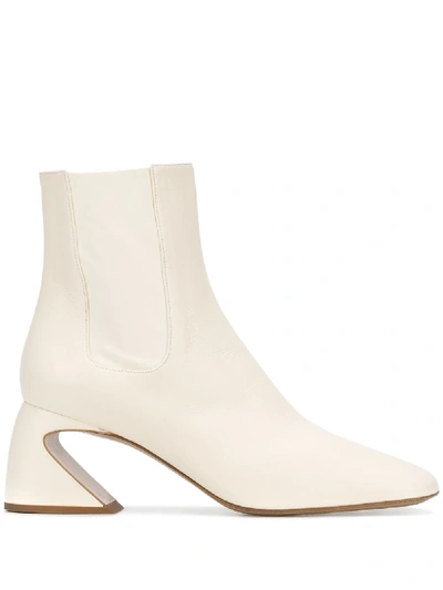 Shop Jil Sander Sculpted Heel Ankle Boots In Neutrals