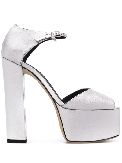 Shop Giuseppe Zanotti Bebe Touch Platform Sandals In Silver