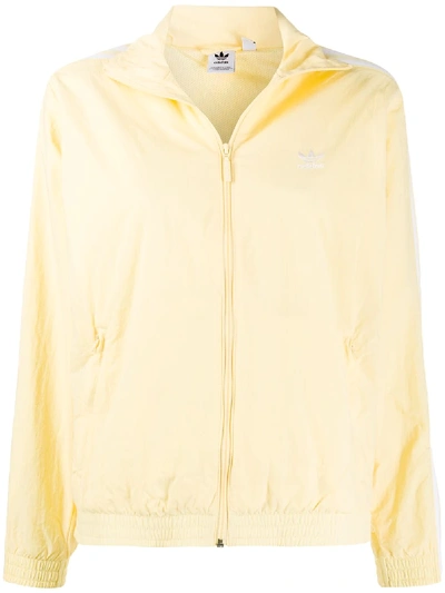 Shop Adidas Originals Embroidered Logo Track Jacket In Yellow