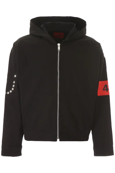 Shop 424 Hooded Jacket In Black