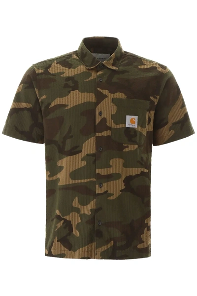 Shop Carhartt Camouflage Southfield Shirt In Green,brown,khaki