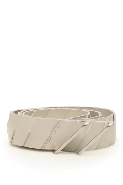 Shop Bottega Veneta Braided Belt In Beige,white