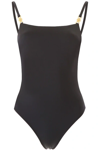 Shop Versace Medusa Swimsuit In Black