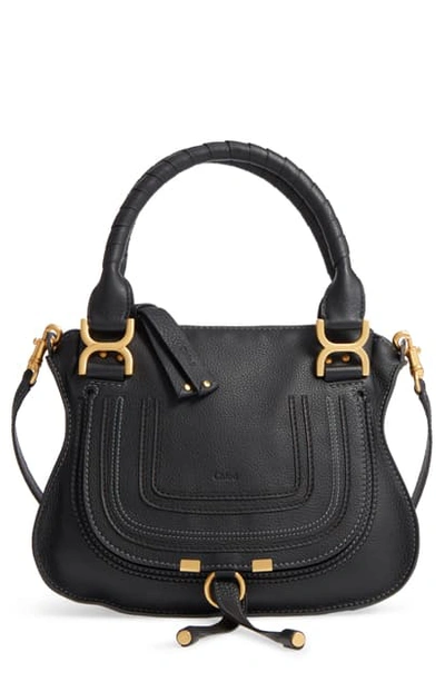 Shop Chloé Marcie Small Double Carry Bag In Black