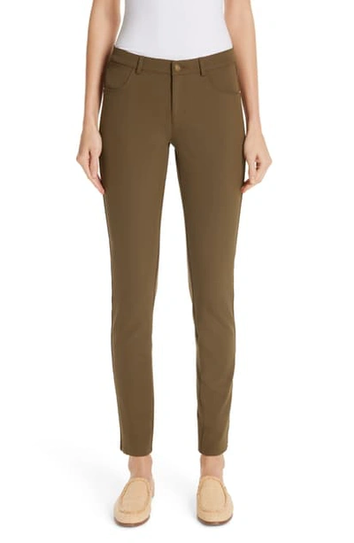 Shop Lafayette 148 Mercer Acclaimed Stretch Skinny Pants In Sequoia
