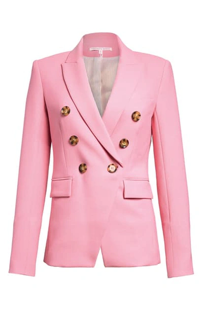 Shop Veronica Beard Miller Double Breasted Dickey Jacket In Pink