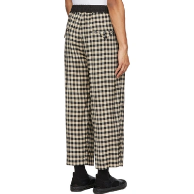 Shop Sasquatchfabrix . Black Block Check Wide Trousers In 01 Blk