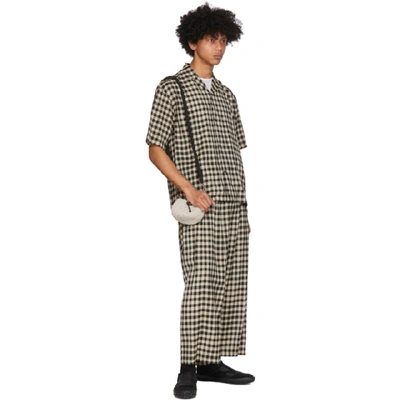 Shop Sasquatchfabrix . Black Block Check Wide Trousers In 01 Blk