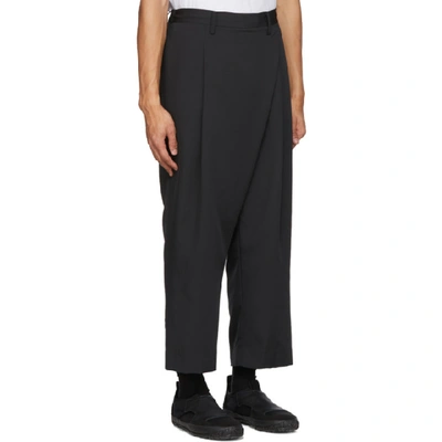 Shop Sasquatchfabrix . Black Asymmetric Trousers In 01 Blk