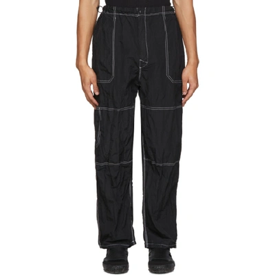 Shop Sasquatchfabrix . Black Nylon Trousers In 01 Blk