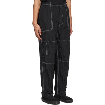 Shop Sasquatchfabrix . Black Nylon Trousers In 01 Blk