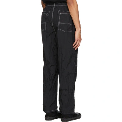 Shop Sasquatchfabrix . Black Nylon Trousers In 01 Blk