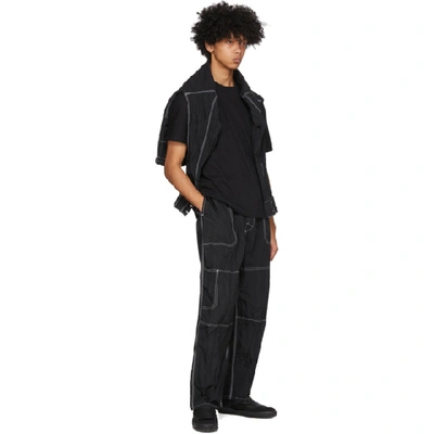 Shop Sasquatchfabrix . Black Nylon Trousers In 01 Blk