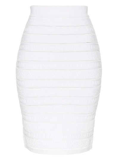 Shop Balmain Skirt In White