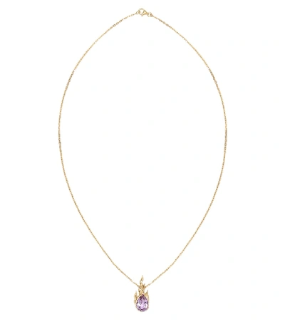 Shop Alan Crocetti Gem In Heat Gold-vermeil Necklace With Amethyst