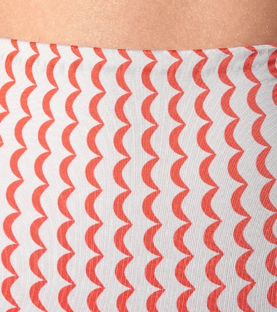 Shop Asceno Deia Wave-print Bikini Bottoms In Red