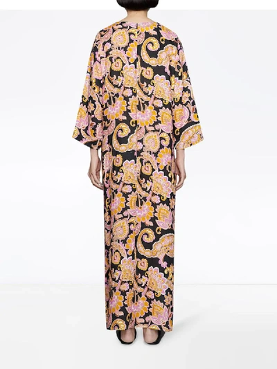 Shop Gucci Paisley-print Kaftan Dress In Pink