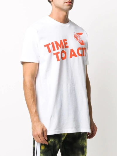 Shop Vivienne Westwood Anglomania Crew Neck Time To Act Print T-shirt In White