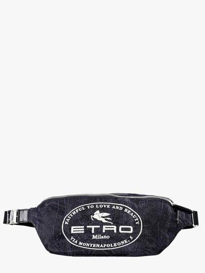 Shop Etro Belt Bag In Blue