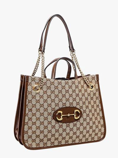 Shop Gucci 1955 Horsebit In Beige