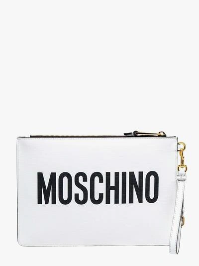 Shop Moschino Clutch In White