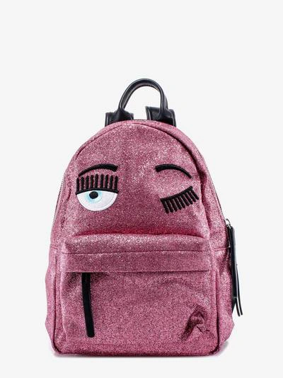 Shop Chiara Ferragni Backpack Flirting Glitter Small In Pink