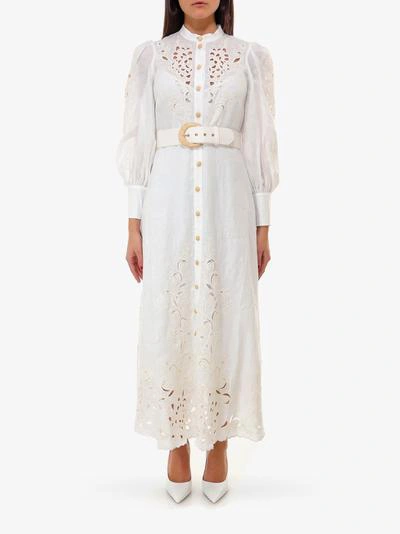 Shop Zimmermann Dress In Beige