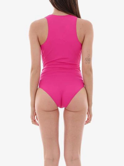 Balmain Buttoned Swimsuit In Pink