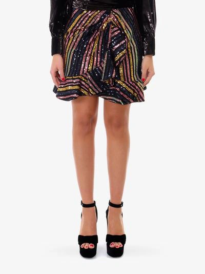 Shop Self-portrait Skirt In Multicolor