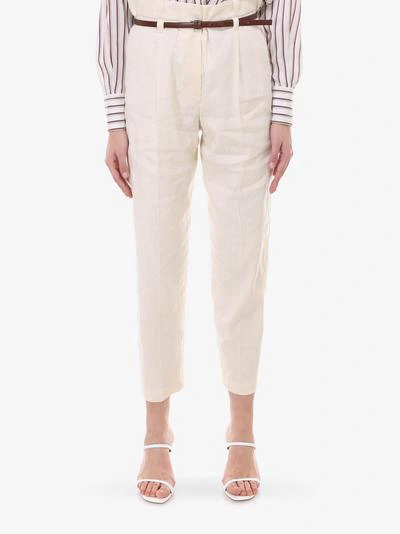 Shop Brunello Cucinelli Trousers In White