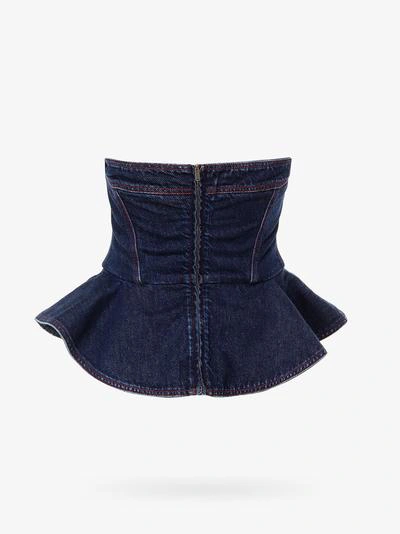Philosophy Di Lorenzo Serafini Philosophy Denim Bustier Top In Blue